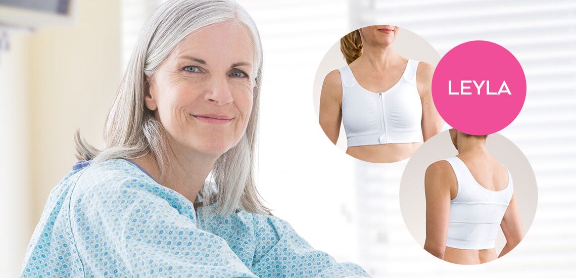 post op bra front zip fastening from Amoena for Breast Reconstruction, Mastectomy