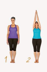 yoga for breast cancer patients- Raised Hands pose - for improving lymph flow