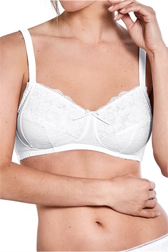 Amanda Wire-free Bra - lacy wire free, pocketed bra supports up to a G cup - 44536