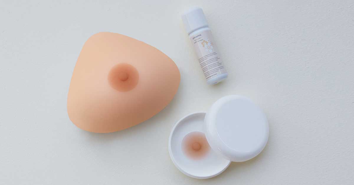 cleaning nipple prosthetics to breast forms