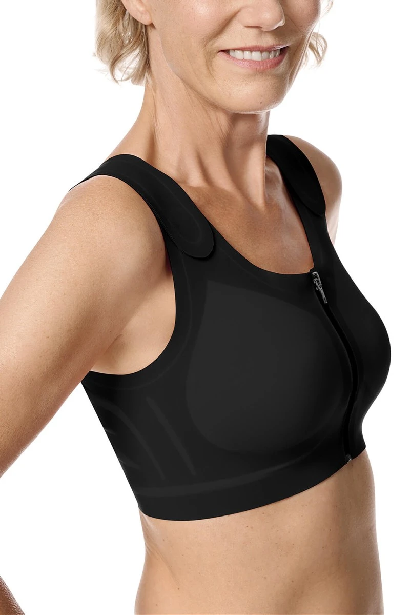 Lymph Flow Front Closure Soft Mastectomy Bra - black, CuraLymph Recovery  wear, Amoena UK