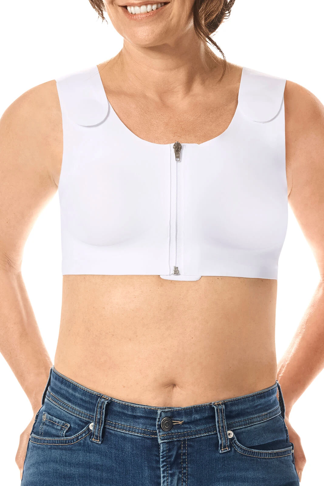 Buy LymphFlow Wire-Free Front Closure Bra - white | Amoena USA