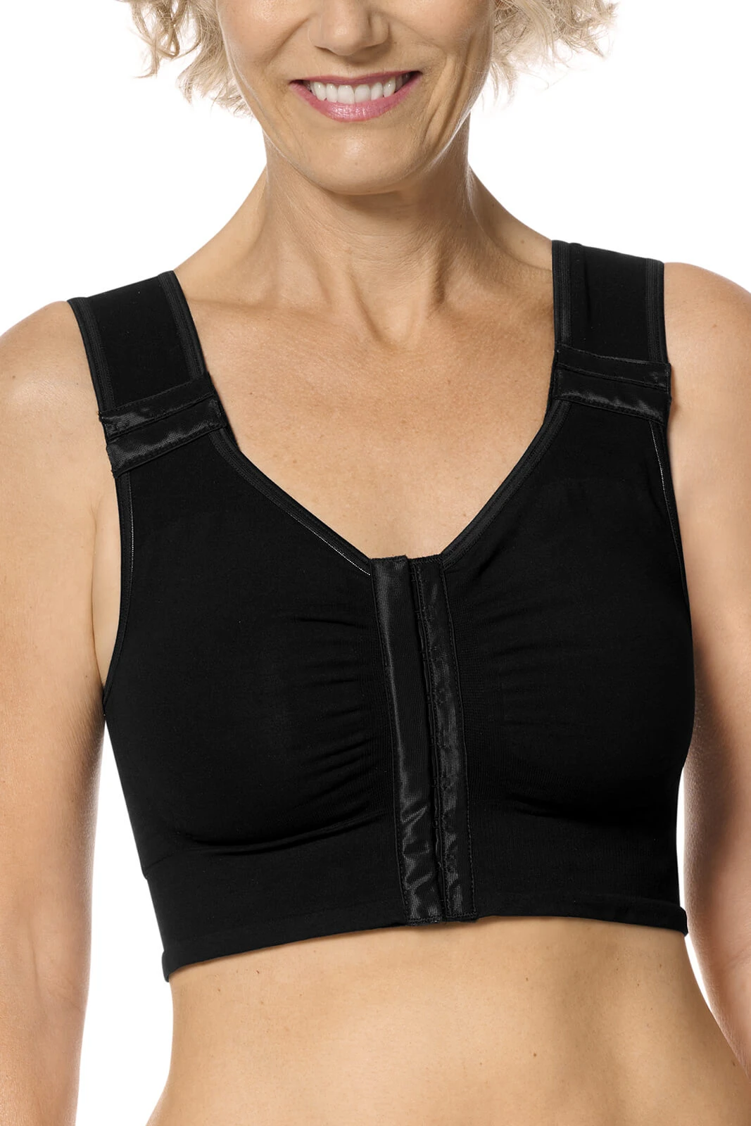 Buy LymphFlowLong Wire-Free Front Closure Bra - black | Amoena USA