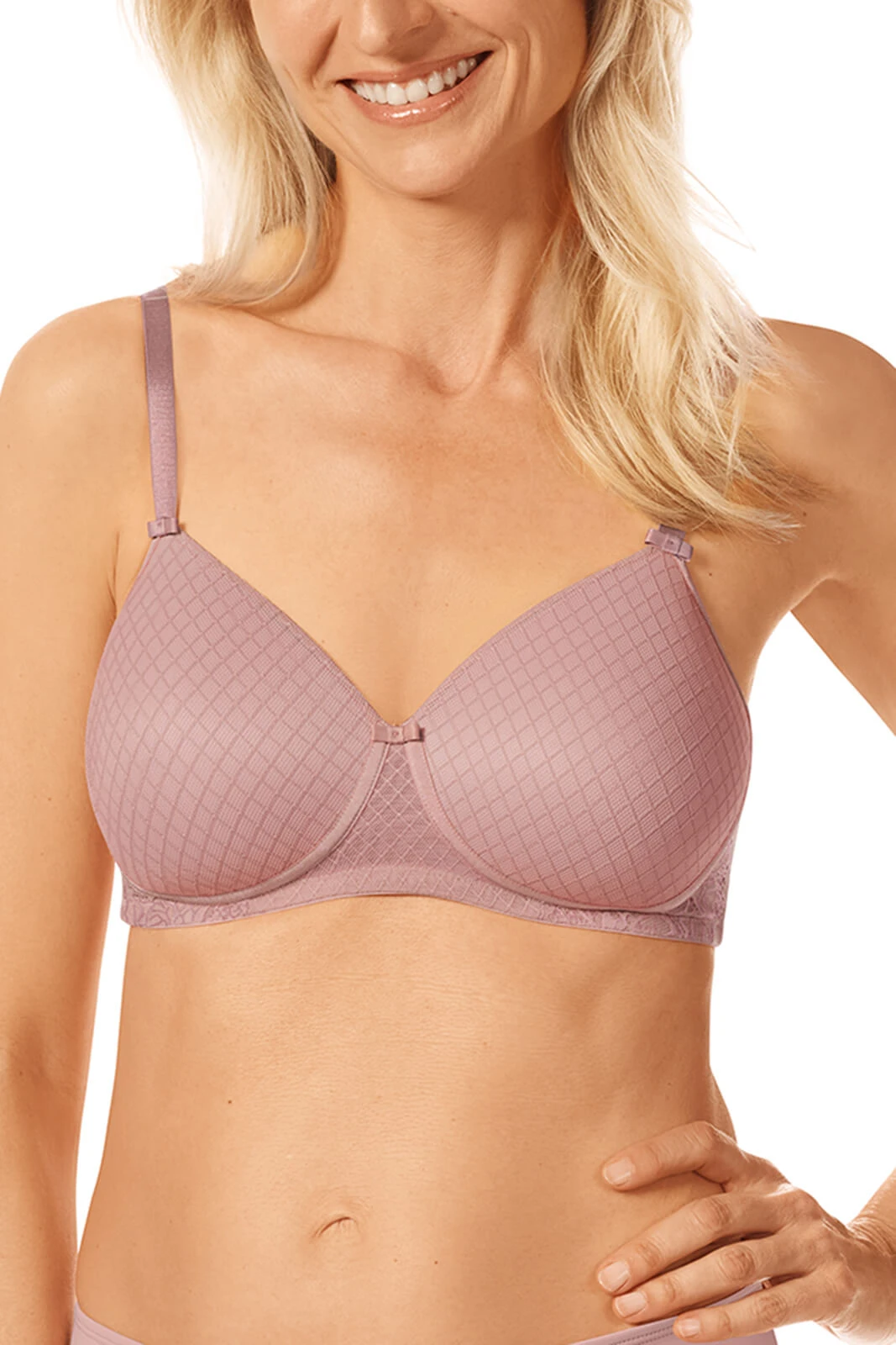 Padded Under Wired Push Up Bra with Net Coverage (Light Violet)-34B