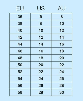 Amoena Breast Form Sizing Chart