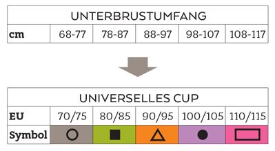 Größeneinteilung des Leyla Post-OP-Kompressions-BH