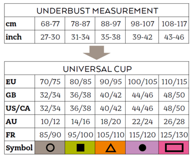 Amoena Bra Size Chart