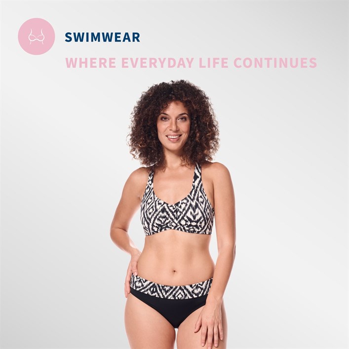 woman wearing amoena pocketed swimwear