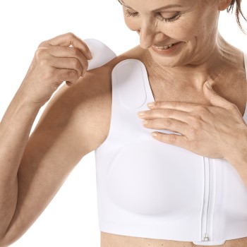 Lymph Flow Front Closure Soft Mastectomy Bra - white, CuraLymph Recovery  wear, Amoena Canada