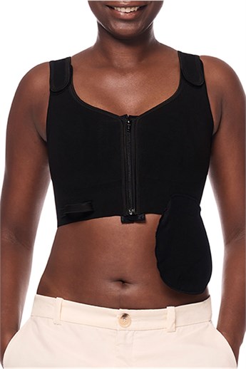 キャデリートpeau a beaute Arm supporter ブラック Patty Post-Surgical Wire-Free Front Closure Mastectomy Bra - black
