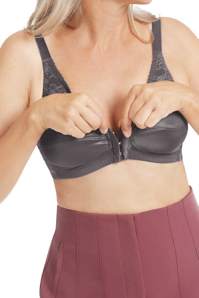 Leslie Front Fastening Bra with Silver (1008)