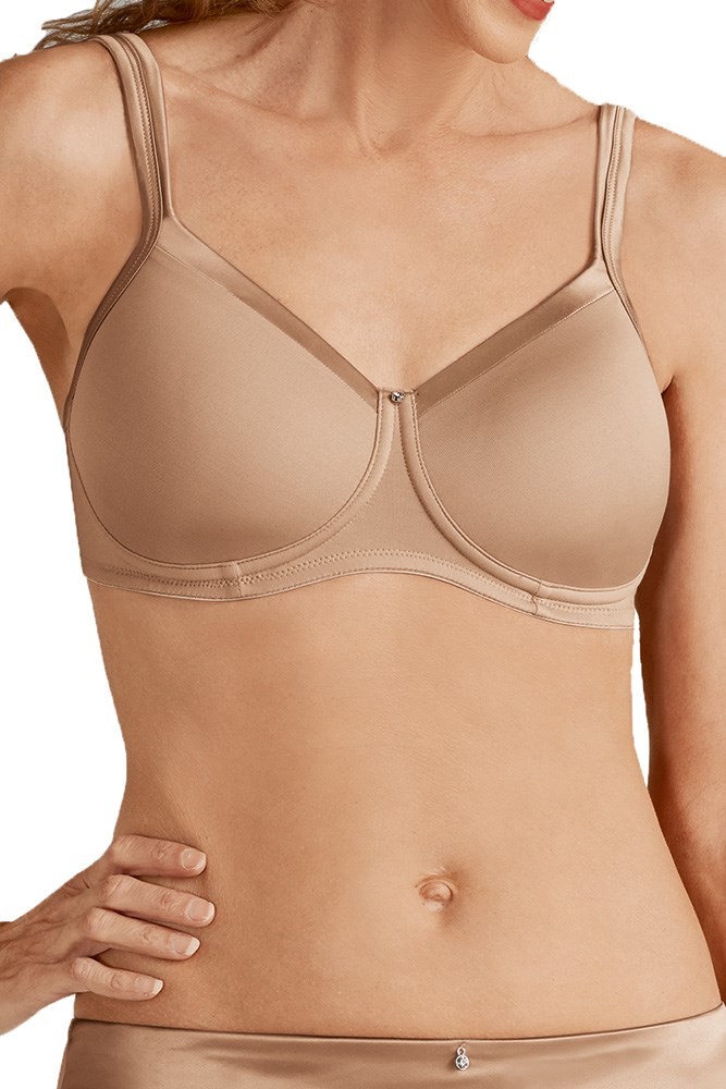 Lara Satin Padded Wire-Free Post-Mastectomy Bra - sand | | Amoena