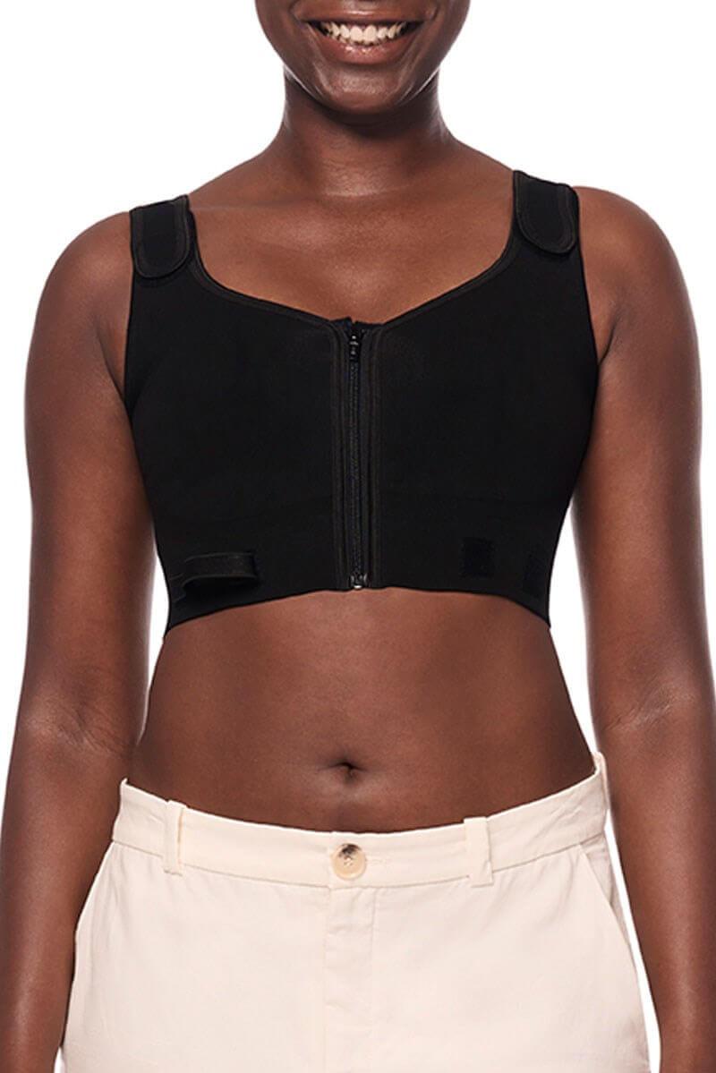 Patty Post-Surgical Wire-Free Front Closure Mastectomy Bra - black