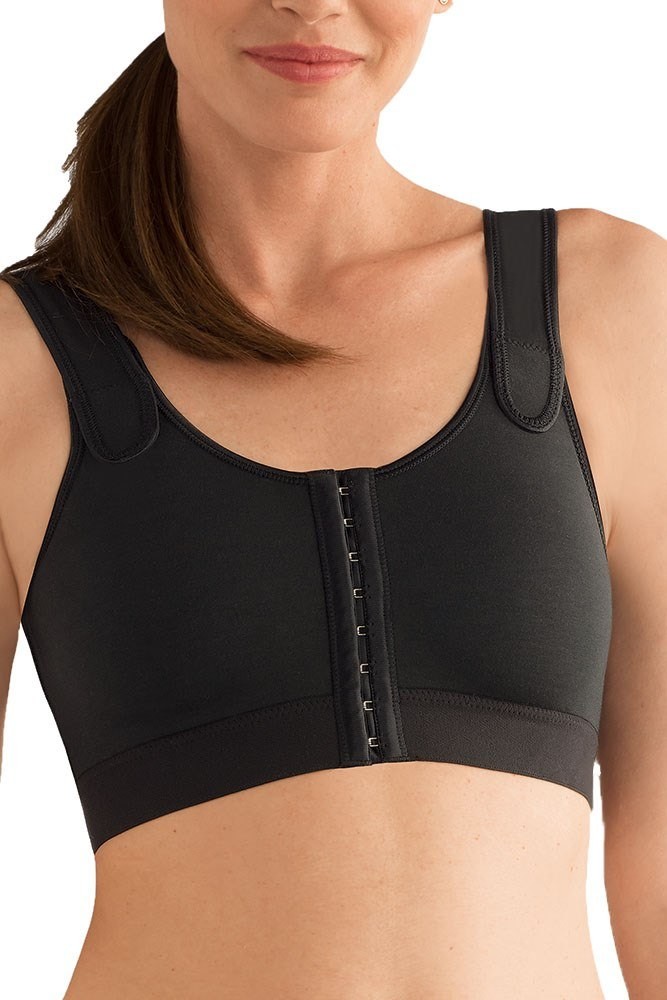Sarah Front Closure Wire-Free Mastectomy Bra - black | | | Amoena USA
