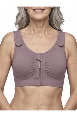 Leyla Post Surgery Bra with Front Closure - Leyla ZIP-ST-LOW universal cup Non-Wired Front Closure Bra features a front zip closure with hooks and eyes for secure, comfortable access to the surgical site. - 45149