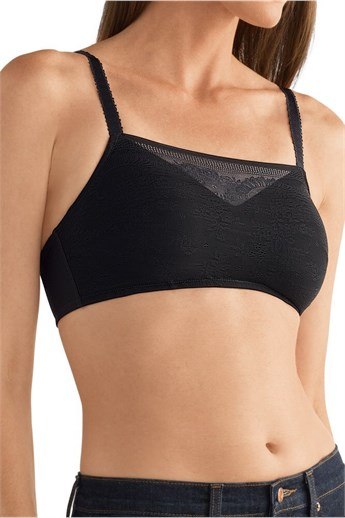 Amber Padded Wire-free Camisole Bra - lace overlay, wire free camisole bra with padded pocketed cups