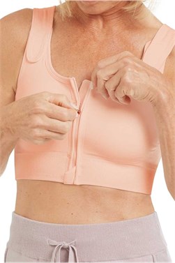Pamela Seamless Post-Surgical Bra - zip-front closure compression bra with high pressure level - 45009