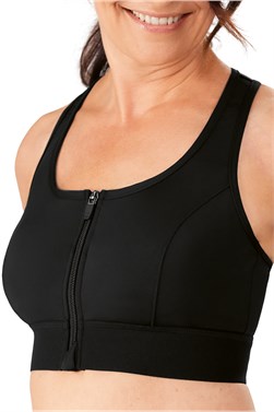 Gloria Bra Medium Support Sports Bra - wire-free front-closure pocketed sports bra