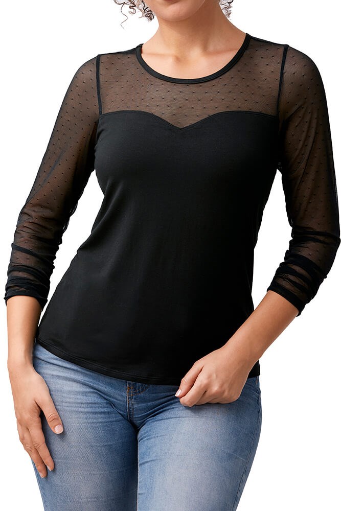 Dressy Long Sleeve Shirt - black ...