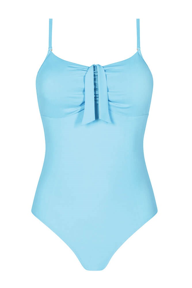 Louisa One Piece Swimsuit Blue Pocketed Mastectomy Swimwear Amoena Uk Amoena Uk