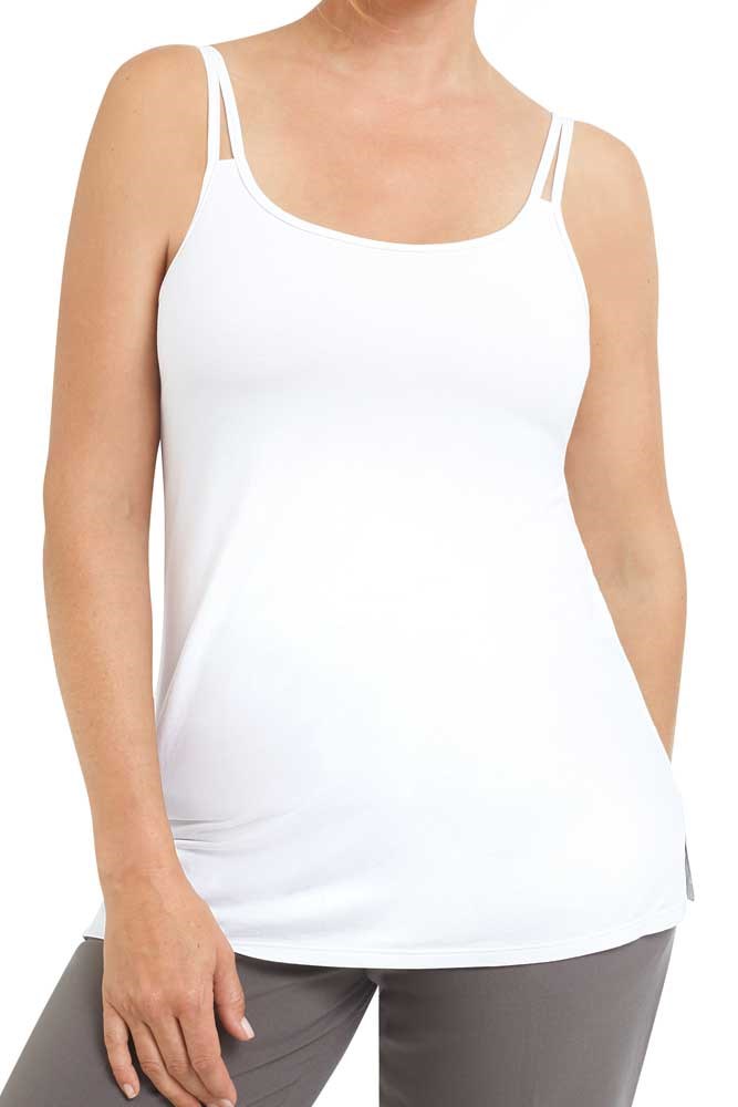 Valletta Tall Top - white, Pocketed Mastectomy Bra, Amoena Canada
