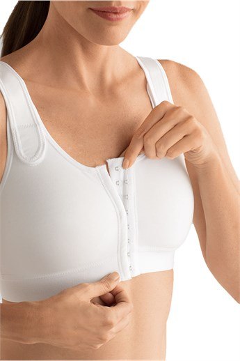 Sarah Front Closure Non-wired Bra - front fastening with compression - 42574